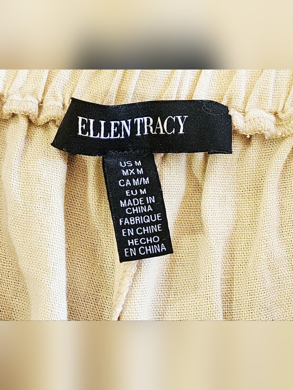 ELLEN TRACY | Wide-Leg Pull-On Linen Pants | Medium (Size 8-10) | NWT - Picture 5 of 7